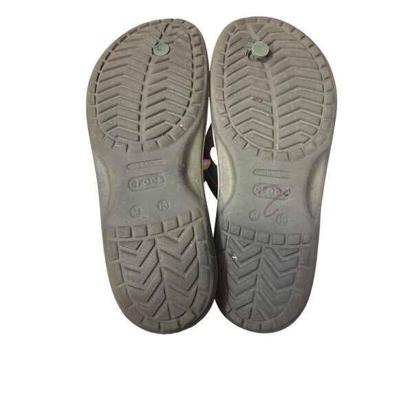 Crocs Mens Green Flip Flops Size 13 - Picture 5 of 6